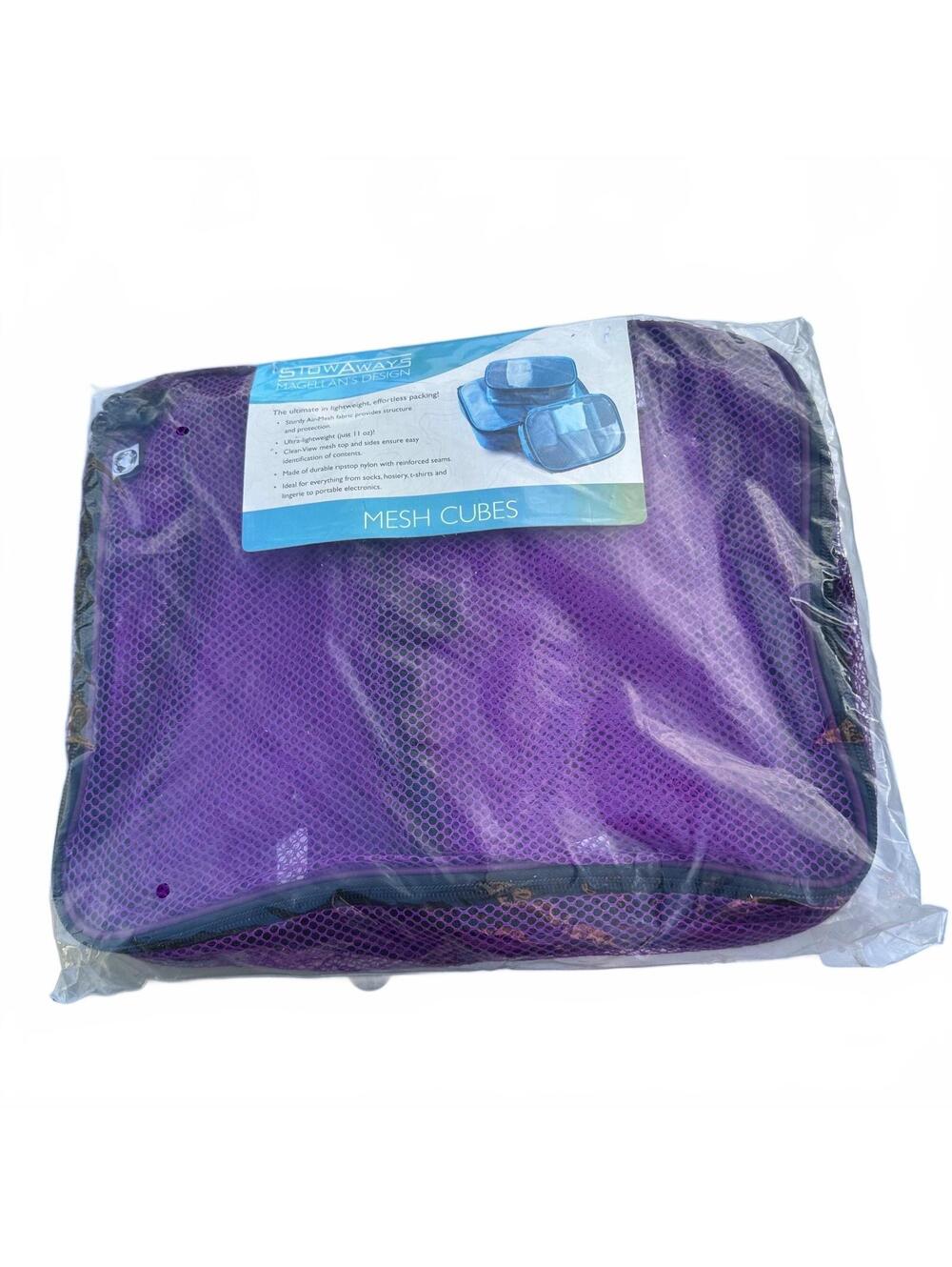 Magellan's Stow-Aways Mesh Cubes Travel Organizer Set of 3 Purple